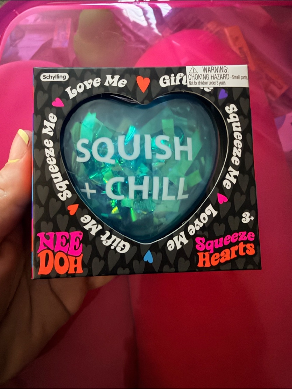 Needoh Schylling Squish + Chill Heart Squeeze Toy - Teal